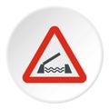 Sign sliding bridge icon, flat style