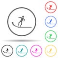 sign slippery road multi color style icon. Simple glyph, flat vector of warning signs icons for ui and ux, website or mobile