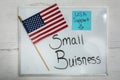 Sign of small business support with a United States of America flag Royalty Free Stock Photo