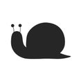 Sign snail. Snail symbol. Isolated black silhouette snail on white background. Icon snail. Vector illustration EPS Royalty Free Stock Photo
