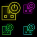 sign on the socket neon color set icon. Simple thin line, outline vector of automation icons for ui and ux, website or mobile Royalty Free Stock Photo