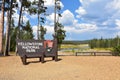 Sign at the South Entrance of Yellowstone National Park, Wyoming Royalty Free Stock Photo