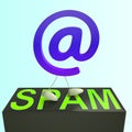 At Sign Spam Shows Malicious Electronic Junk Mail Royalty Free Stock Photo