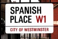 Sign Spanish Place in London, GB