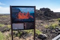 Sign for the Spatter Cones trail in Craters of the Moon National Monument, managed by the US National