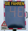 Sign Speed Camera You drive german `Blitzer Sie fahren` Royalty Free Stock Photo