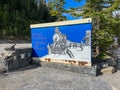 The sign for the Spiral Tunnels for Trains in Yoho National Park in Canada