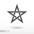 Sign Star. 5-point Celtic star knot. Pentagram