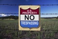 Sign states US Property, NO TRESPASSING, Ojai, California, USA