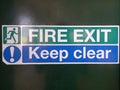 Fire Exit Keep Clear Warning Sign