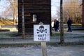 Sign of Stop in Auschwitz-Birkenau Museum and Memorial