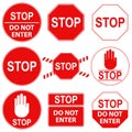 Sign STOP. Entry prohibited, prohibition sign red. Do not enter. Royalty Free Stock Photo