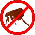 Sign stop fleas insect icon with black outline Royalty Free Stock Photo