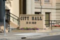 Sign and street address at Walla Walla City Hall Royalty Free Stock Photo