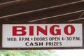 Bingo sign, cash prizes