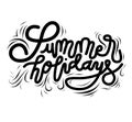 Sign Summer holidays, icon for your web, label, dynamic design. Hand drawn art elements. Vector Il. Royalty Free Stock Photo