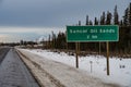 Sign for Suncor oil sands North of Fort McMurray on highway 63Alberta