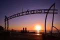 Sign of Surfers Paradise at sunrise time Royalty Free Stock Photo