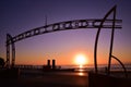 Sign of Surfers Paradise at sunrise time Royalty Free Stock Photo