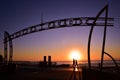 Sign of Surfers Paradise at sunrise time Royalty Free Stock Photo