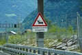 Sign in Switzerland on highway saying \