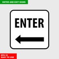 Enter and exit, arrow, this way sign in vector syle version, easy to use and print Royalty Free Stock Photo