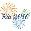 Sign symbol Rio olympics games 2016 in colors of the Brazilian flag