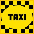 Sign of a taxi car stopping place