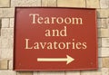 Sign. tearoom and lavatories. Royalty Free Stock Photo