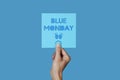Sign with the text blue monday and a sad face Royalty Free Stock Photo
