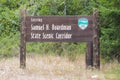 Sign with text for Samuel H Boardman State Scenic Corridor in Oregon