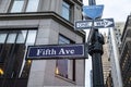 Sign of the 5th Avenue Fifth Avenue in Manhattan, New York City, USA Royalty Free Stock Photo