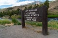 SIgn for 45th Parallel of Latitude in Yellowstone National Park Royalty Free Stock Photo