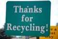 Sign 'Thank You For Recycling' Royalty Free Stock Photo