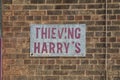 Sign for Thieving Harrys bar and cafe on Humber Street Kingston