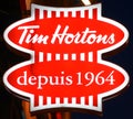 Sign of Tim Hortons Inc. known internationally as Tim Hortons Cafe and Bake Shop