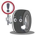 With sign tire character cartoon style