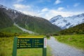 Kea point is a walking path to view the Muller Glacier and Muller Lakes in Mount Cook Royalty Free Stock Photo