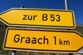 traffic signs in Germany, village and road Royalty Free Stock Photo