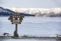 Sign to Sunayu Kussharo Lake, Japan Royalty Free Stock Photo