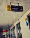 sign toilet and smoking area at airport terminal Royalty Free Stock Photo