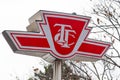 The sign of the Toronto Transit Commission TTC transport company Royalty Free Stock Photo