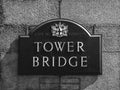 Sign of Tower Bridge