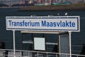 Sign of Transferium for waterbus in the Maasvlakte harbor in Rotterdam the Netherlands,