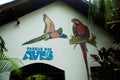 Sign translation input. The inscription name, bird park Iguazu Brazil