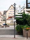 Sign with travel distance to cities in Colmar city
