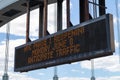 Sign on the Triborough Bridge Announcing the New York City Phase One Reopening during the Covid 19 Pandemic