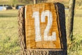Sign Twelve 12 Golf Hole Royalty Free Stock Photo