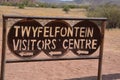 Sign of the UNESCO desert at Twyfelfontein world heritage ng, Royalty Free Stock Photo