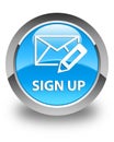 Sign up (edit mail icon) glossy cyan blue round button Royalty Free Stock Photo